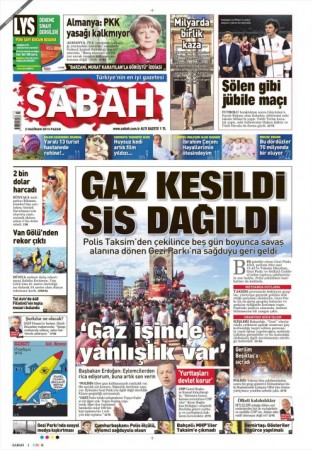 GEZİ PARKI GAZETE BAŞLIKLARI