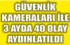 GÜVENLİK KAMERALARI SAYESİNDE 3 AYDA 40 OLAY AYDINLATILDI