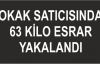 SOKAK SATICISINDAN 63 KİLO ESRAR ÇIKTI